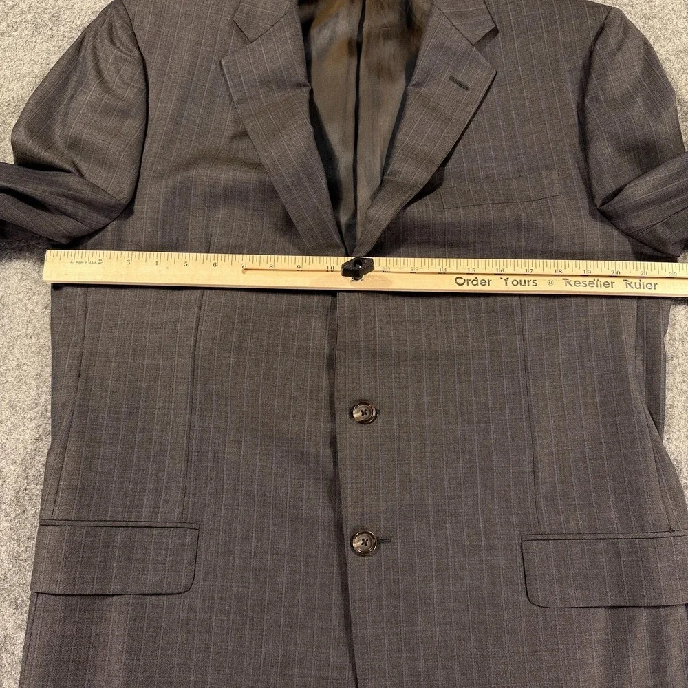 Hickey Freeman Blazer Mens 42 L Gray Pinstripe Tasmanian Super 150‎ Loro Piana
